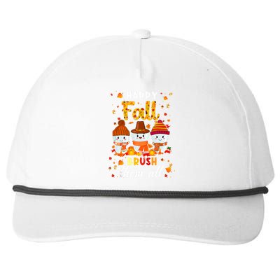 Happy Fall Brush Them All Dental Dentist Squad Thanksgiving Meaningful Gift Snapback Five-Panel Rope Hat