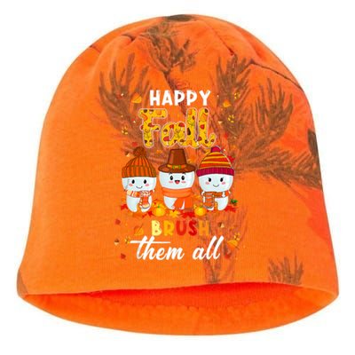 Happy Fall Brush Them All Dental Dentist Squad Thanksgiving Meaningful Gift Kati - Camo Knit Beanie