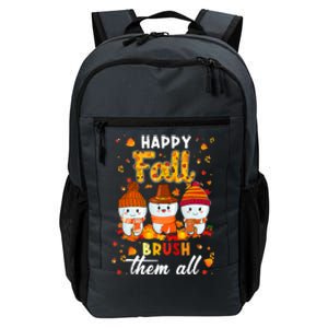 Happy Fall Brush Them All Dental Dentist Squad Thanksgiving Meaningful Gift Daily Commute Backpack