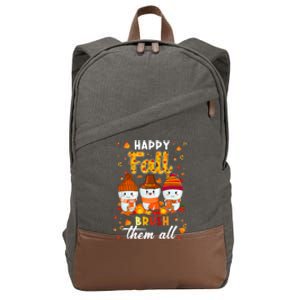 Happy Fall Brush Them All Dental Dentist Squad Thanksgiving Meaningful Gift Cotton Canvas Backpack