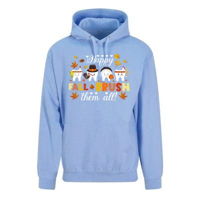 Happy Fall Brush Them All Dentist Squad Dental Thanksgiving Funny Gift Unisex Surf Hoodie