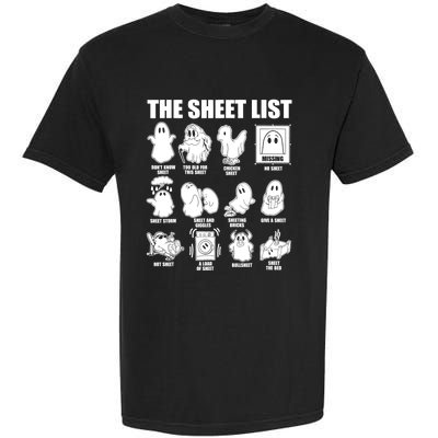 Halloween Funny Boo Sheet Halloween The Sheet List Garment-Dyed Heavyweight T-Shirt