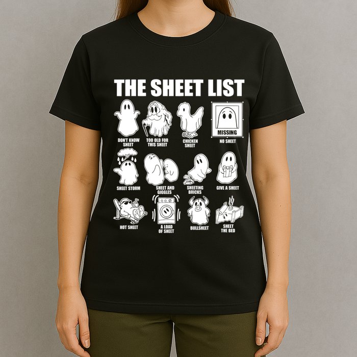 Halloween Funny Boo Sheet Halloween The Sheet List T-Shirt