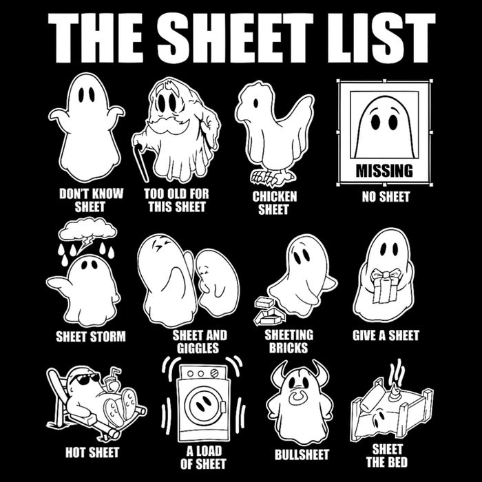 Halloween Funny Boo Sheet Halloween The Sheet List T-Shirt