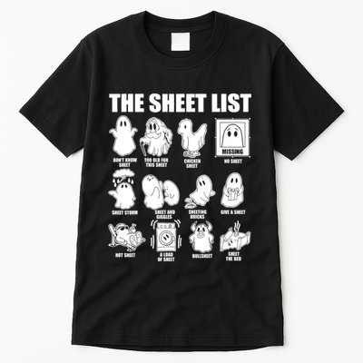 Halloween Funny Boo Sheet Halloween The Sheet List Tall T-Shirt