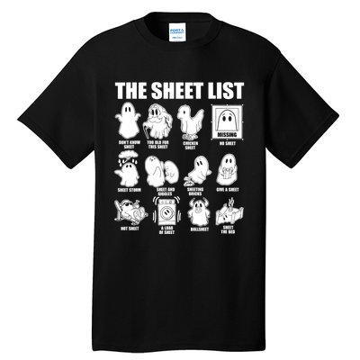 Halloween Funny Boo Sheet Halloween The Sheet List Tall T-Shirt