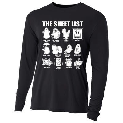 Halloween Funny Boo Sheet Halloween The Sheet List Cooling Performance Long Sleeve Crew