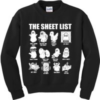 Halloween Funny Boo Sheet Halloween The Sheet List Kids Sweatshirt