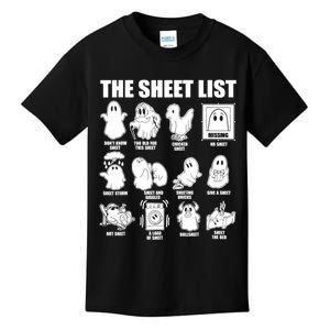 Halloween Funny Boo Sheet Halloween The Sheet List Kids T-Shirt