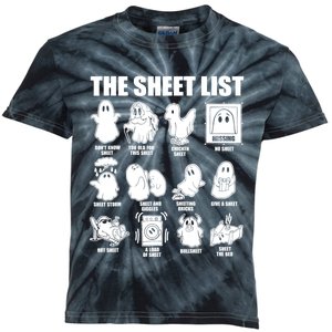 Halloween Funny Boo Sheet Halloween The Sheet List Kids Tie-Dye T-Shirt