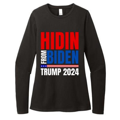 Hidin From Biden Funny Anti Joe Biden Trump 2024 Womens CVC Long Sleeve Shirt