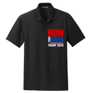 Hidin From Biden Funny Anti Joe Biden Trump 2024 Dry Zone Grid Polo