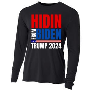 Hidin From Biden Funny Anti Joe Biden Trump 2024 Cooling Performance Long Sleeve Crew