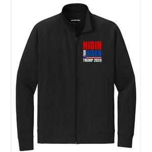 Hidin From Biden Funny Anti Joe Biden Trump 2024 Stretch Full-Zip Cadet Jacket