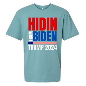 Hidin From Biden Funny Anti Joe Biden Trump 2024 Sueded Cloud Jersey T-Shirt