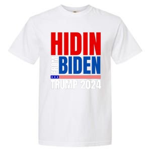 Hidin From Biden Funny Anti Joe Biden Trump 2024 Garment-Dyed Heavyweight T-Shirt