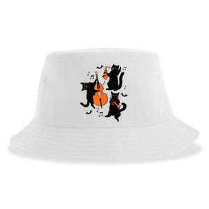 Halloween Funny Band Musical Cats Cello Trumpet Sustainable Bucket Hat