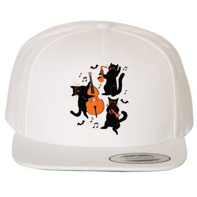 Halloween Funny Band Musical Cats Cello Trumpet Wool Snapback Cap