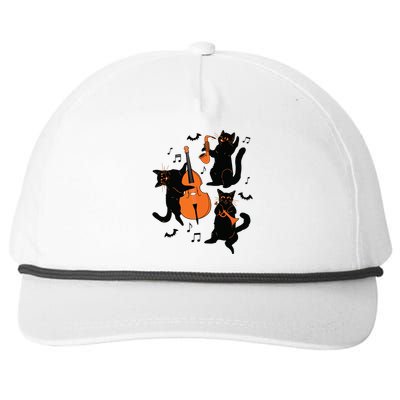 Halloween Funny Band Musical Cats Cello Trumpet Snapback Five-Panel Rope Hat