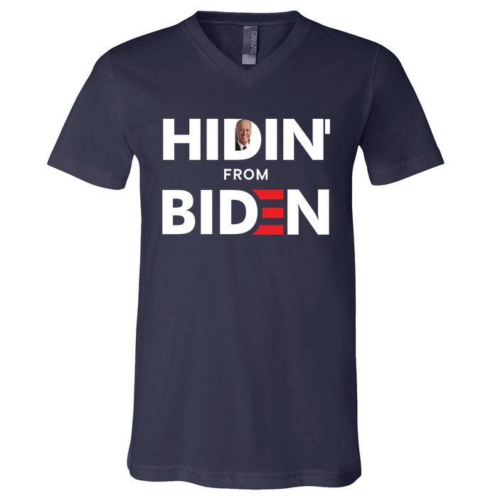 Hidin From Biden V-Neck T-Shirt