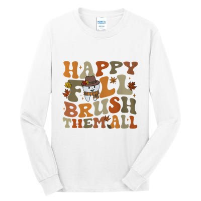 Happy Fall Brush Them All Halloween Tall Long Sleeve T-Shirt