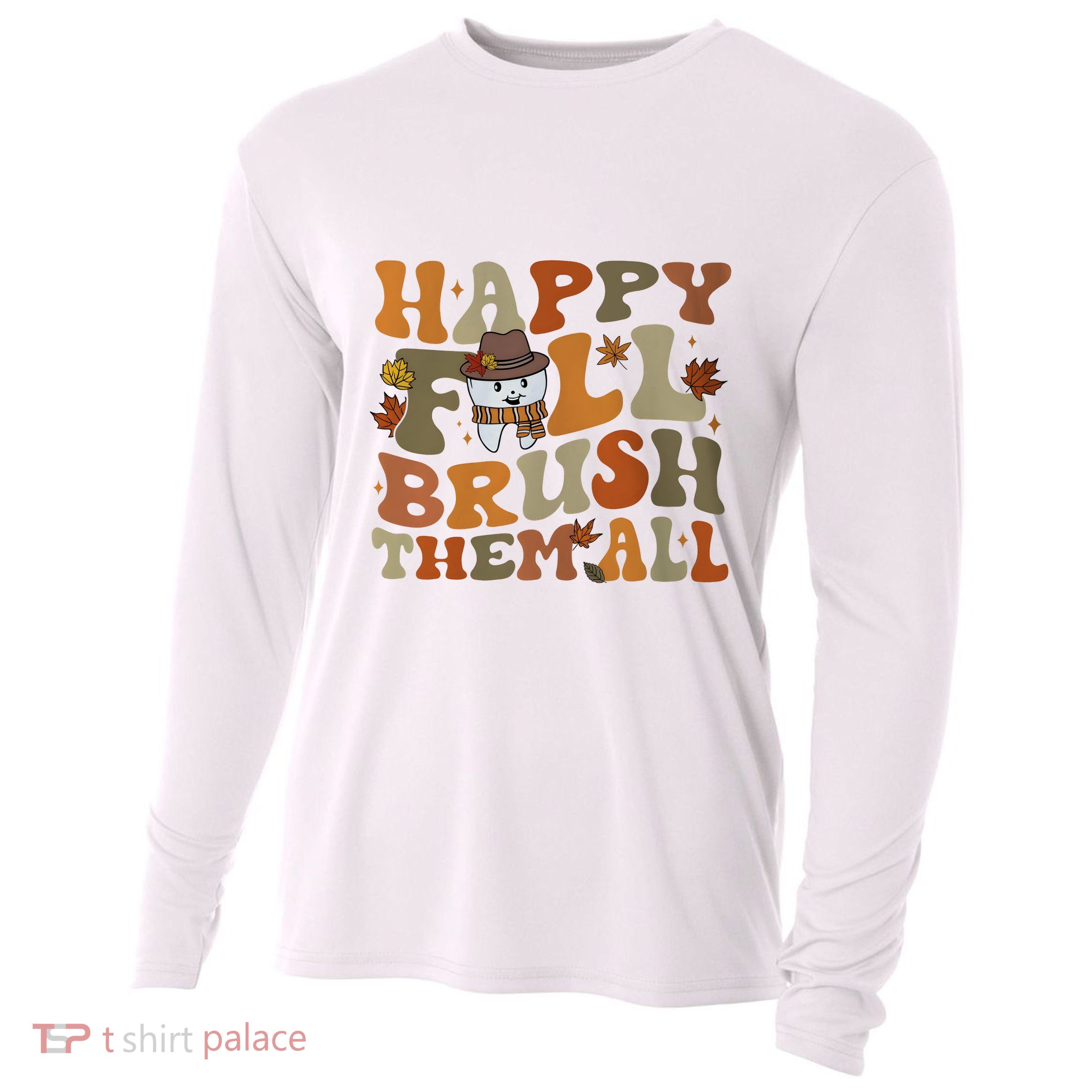 Happy Fall Brush Them All Halloween Cooling Performance Long Sleeve Crew