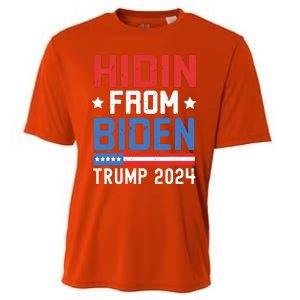 Hidin From Biden Kids Trump 2024 Funny Anti Joe Biden Cooling Performance Crew T-Shirt