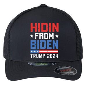 Hidin From Biden Kids Trump 2024 Funny Anti Joe Biden Flexfit Unipanel Trucker Cap