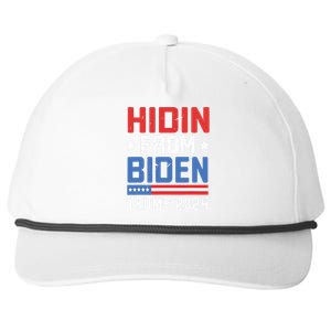 Hidin From Biden Kids Trump 2024 Funny Anti Joe Biden Snapback Five-Panel Rope Hat