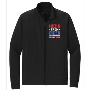 Hidin From Biden Kids Trump 2024 Funny Anti Joe Biden Stretch Full-Zip Cadet Jacket