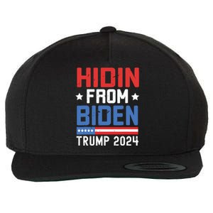 Hidin From Biden Kids Trump 2024 Funny Anti Joe Biden Wool Snapback Cap