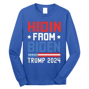 Hidin From Biden Kids Trump 2024 Funny Anti Joe Biden Long Sleeve Shirt