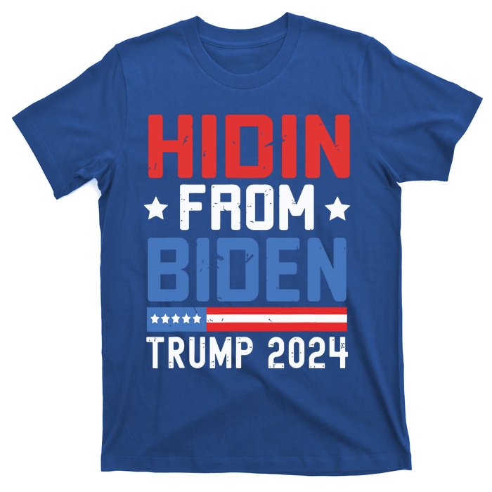 Hidin From Biden Kids Trump 2024 Funny Anti Joe Biden T-Shirt