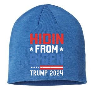 Hidin From Biden Kids Trump 2024 Funny Anti Joe Biden Sustainable Beanie