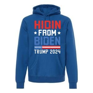 Hidin From Biden Kids Trump 2024 Funny Anti Joe Biden Premium Hoodie