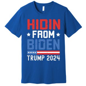 Hidin From Biden Kids Trump 2024 Funny Anti Joe Biden Premium T-Shirt