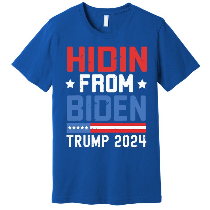 Hidin From Biden Kids Trump 2024 Funny Anti Joe Biden Premium T-Shirt