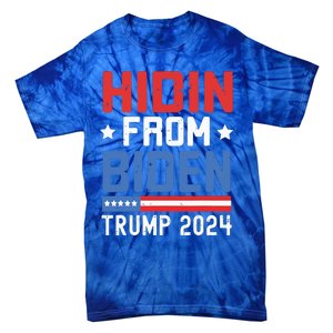 Hidin From Biden Kids Trump 2024 Funny Anti Joe Biden Tie-Dye T-Shirt