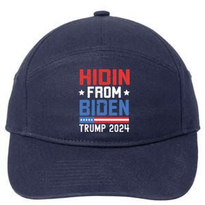 Hidin From Biden Kids Trump 2024 Funny Anti Joe Biden 7-Panel Snapback Hat