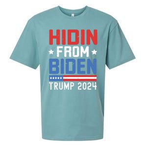 Hidin From Biden Kids Trump 2024 Funny Anti Joe Biden Sueded Cloud Jersey T-Shirt