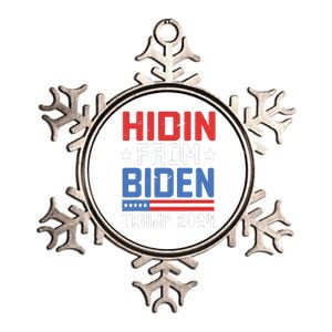 Hidin From Biden Kids Trump 2024 Funny Anti Joe Biden Metallic Star Ornament