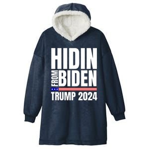 Hidin From Biden Trump 2024 Funny Anti Joe Biden Hooded Wearable Blanket