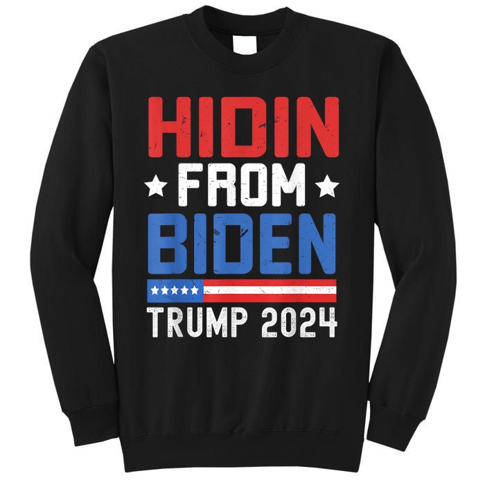 Hidin From Biden Trump 2024 Funny Anti Joe Biden Sweatshirt