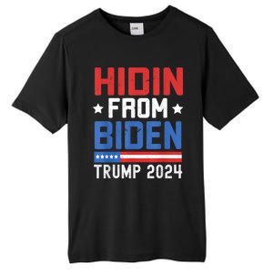 Hidin From Biden Trump 2024 Funny Anti Joe Biden Tall Fusion ChromaSoft Performance T-Shirt