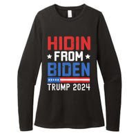 Hidin From Biden Trump 2024 Funny Anti Joe Biden Womens CVC Long Sleeve Shirt