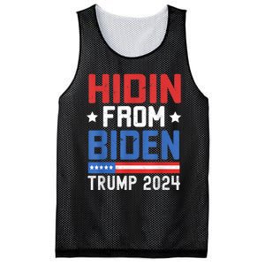 Hidin From Biden Trump 2024 Funny Anti Joe Biden Mesh Reversible Basketball Jersey Tank