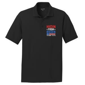 Hidin From Biden Trump 2024 Funny Anti Joe Biden PosiCharge RacerMesh Polo