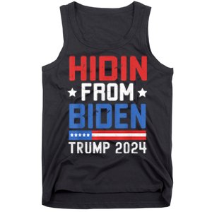 Hidin From Biden Trump 2024 Funny Anti Joe Biden Tank Top