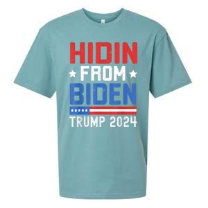 Hidin From Biden Trump 2024 Funny Anti Joe Biden Sueded Cloud Jersey T-Shirt