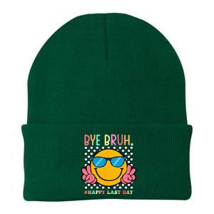 Hippie Face Bye Bruh Teacher Happy Last Day of School Summer Knit Cap Winter Beanie